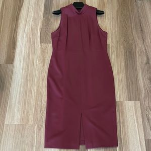 Wine color body con dress